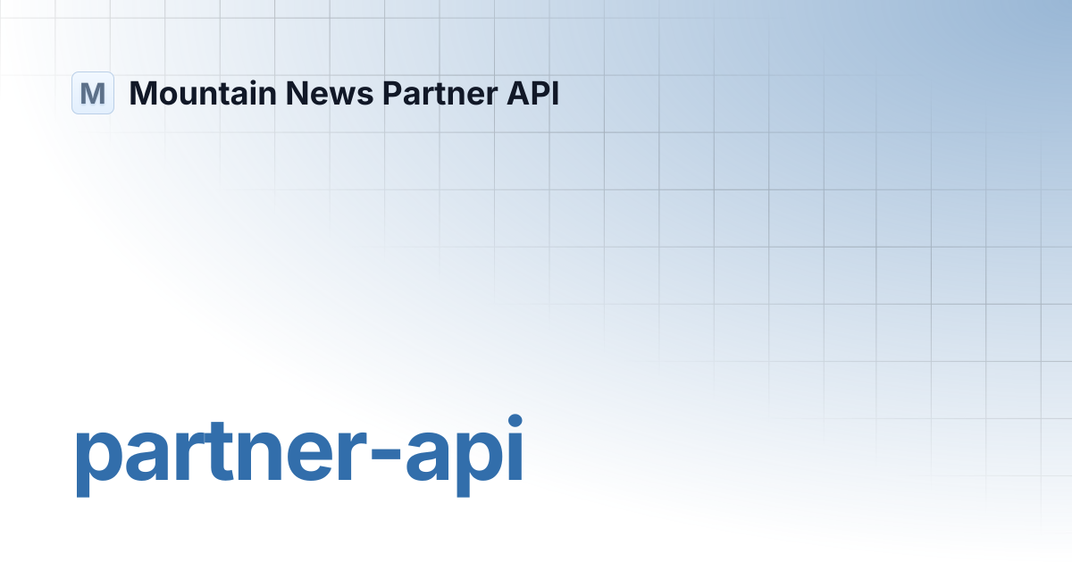 partner-api | Mountain News Partner API